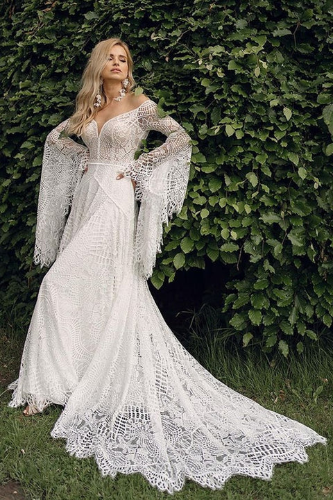 Spitze Romantisch Vintage Brautkleid