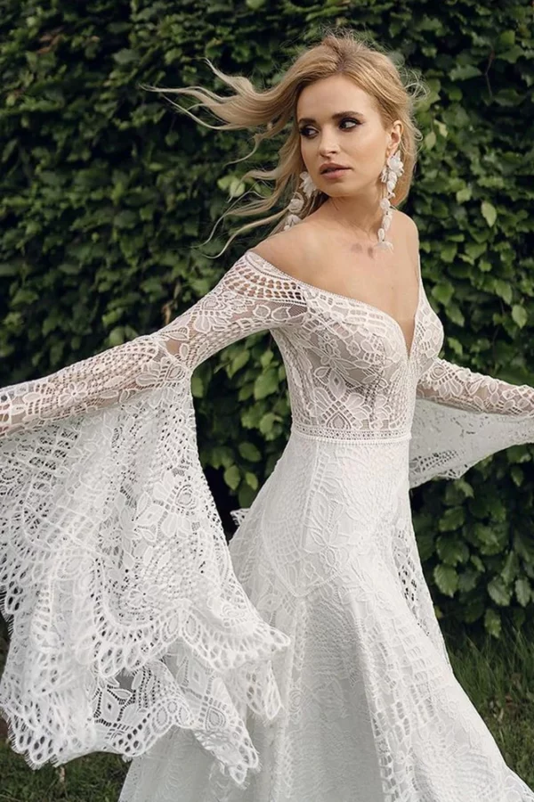 Spitze Romantisch Vintage Brautkleid - Image 4