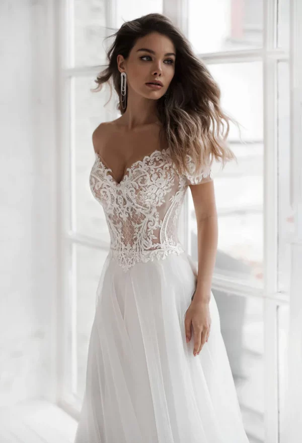 DREAM Customized Off The Shoulder Beach Wedding Dress 2025 V-Neck Appliqued Bride Dresses Boho Elegant Lace Bridal Gowns