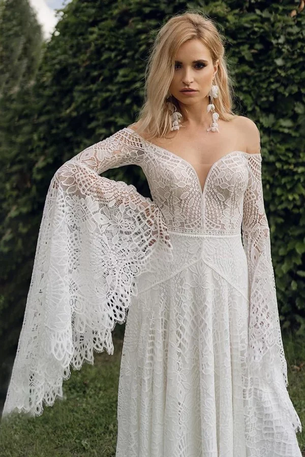 Spitze Romantisch Vintage Brautkleid - Image 3