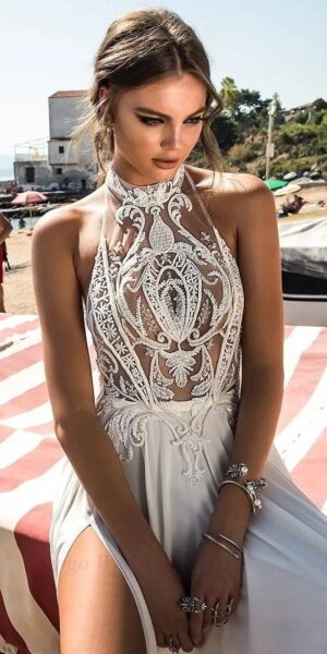 Boho Brautkleid Mondfeder