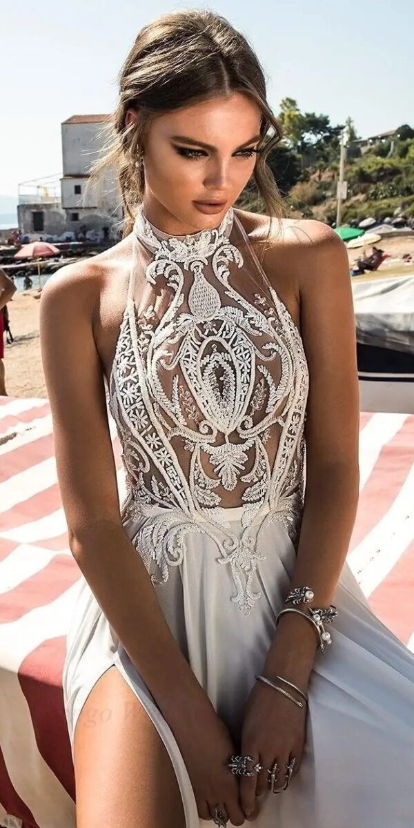 Boho Brautkleid Mondfeder