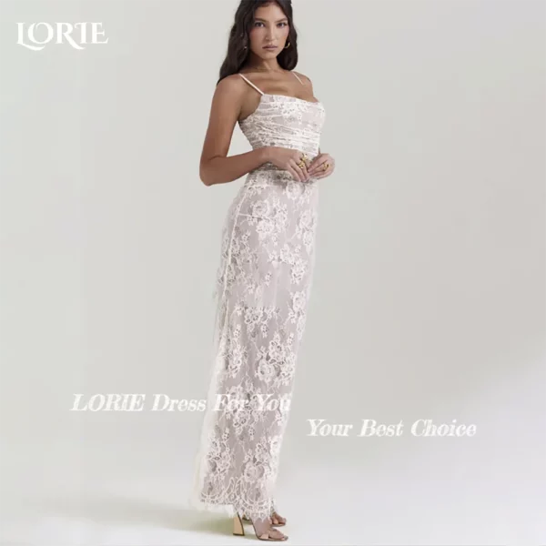 LORIE Lace Women's Wedding Dresses Off Shoulder Square Neck Bride Gown Beach Boho Mermaid Bride Bridal Dress vestidos de novia – Bild 3