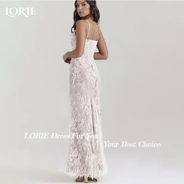 LORIE Lace Women's Wedding Dresses Off Shoulder Square Neck Bride Gown Beach Boho Mermaid Bride Bridal Dress vestidos de novia – Bild 4