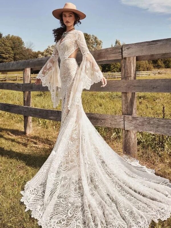 Boho Brautkleid Tautropfen