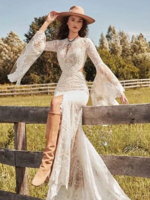Boho Brautkleid Tautropfen