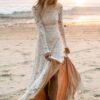 Boho Brautkleid Silberner Schmetterling