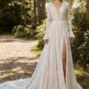 Boho Brautkleid Tanz im Nebel