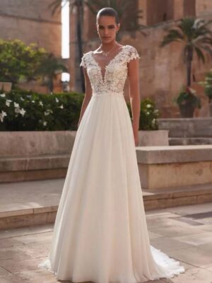 Boho Brautkleid Rosenlicht