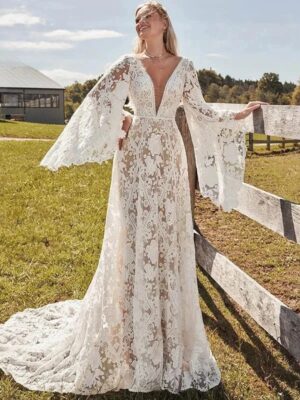 Boho Brautkleid Schatten der Erinnerung