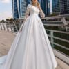 SoDigne Dubai Modest Wedding Dresses Lace Long Sleeve Satin Bride Dress With Belt Women Elegant Wedding Party Gowns Customized 4 H48dad497e0e141b68d99abeaf991c90eT Cropped