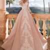 SoDigne Satin Wedding Dress Lace Appliques V-Neck A-Line Long Sleeves Princess Bridal Dress Elegant Wedding Gowns Customized 5 Hdd8ca8bd2c004a62b51ef5edc598dacfK Cropped