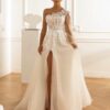 SoDigne A-line Tulle Appliques Wedding Dresses One Shloudler Split Bridal Dress Long Wedding Gown Robe De Mairee Customized  6 S09d94dfc777149399f63a65ad3d1d67dU Cropped