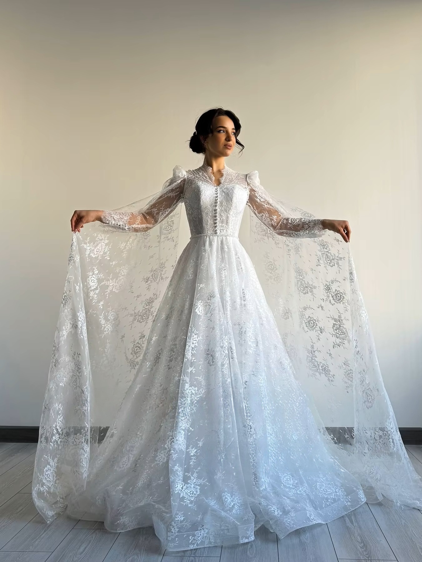 SoDigne A-line Elegant Wedding Dresses Full Sleeves V-Neck Lace Bridal Dress 2025 Long Wedding Gown Robe De Mairee Customized 1 SoDigne A-line Elegant Wedding Dresses Full Sleeves V-Neck Lace Bridal Dress 2025 Long Wedding Gown Robe De Mairee Customized
