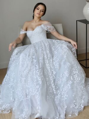 SoDigne A-line Appliques Tulle Wedding Dresses Off Shoulder Sleeveless Bride Dress Wedding Gown vestidos de novia Customized 5 S320de4a9caf749ff804841f9f6f026bbb Cropped