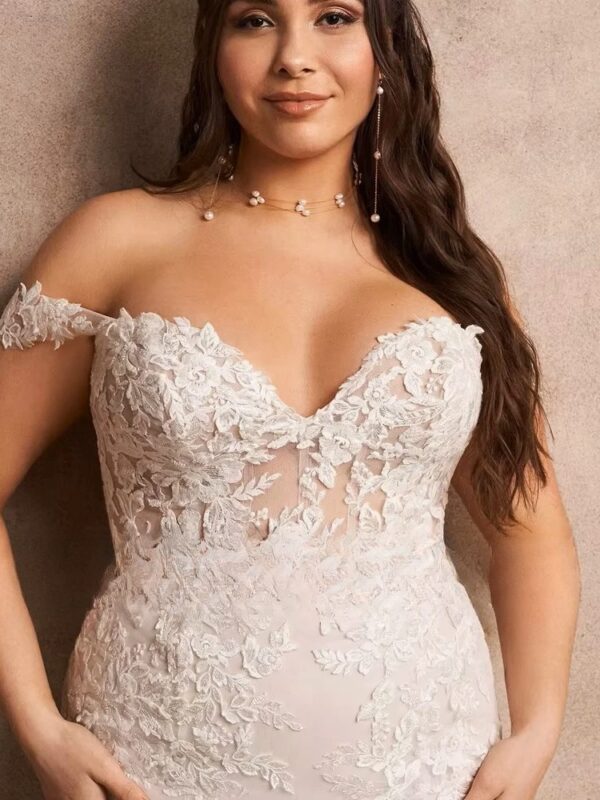Pastrol Tulle Wedding Dresses Plus Size Sweetheart Neck Sleeveless Bride Gowns Appliques Floor Length Mermaid Vestido De Noiva – Bild 3