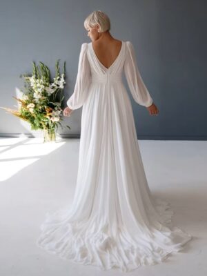 Customized Plus Size Wedding Dresses with Chiffon V Neck Full Sleeve Bridal Gowns for Women New Summer Vestido De Novia New 4 S723e5342cca94ca3ba7782b9b85ee44cg Cropped