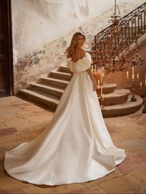 SoDigne Off Shoulder 3D Flower Wedding Dresses A-line Sleeveless Simple Satin Bridal Dress 2025 Long Wedding Gown Robe De Mairee 4 S9518fcde3c2046d1bfe302c8e3f1db05K Cropped