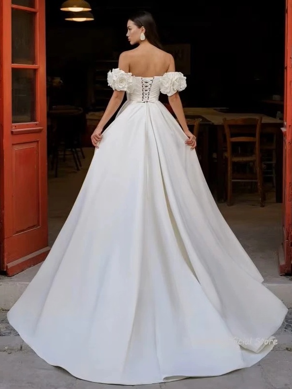 SoDigne Modern Satin Wedding Dresses Sweetheart A-line Elegant Bridal Dress Boho Split Lace Up Wedding Gown Robe De Mairee  2 SoDigne Modern Satin Wedding Dresses Sweetheart A-line Elegant Bridal Dress Boho Split Lace Up Wedding Gown Robe De Mairee  – Bild 2