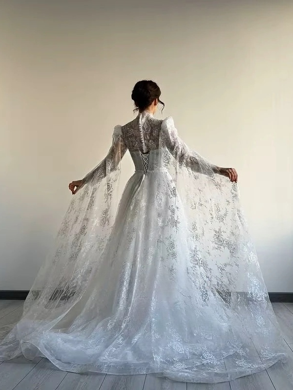 SoDigne A-line Elegant Wedding Dresses Full Sleeves V-Neck Lace Bridal Dress 2025 Long Wedding Gown Robe De Mairee Customized 2 SoDigne A-line Elegant Wedding Dresses Full Sleeves V-Neck Lace Bridal Dress 2025 Long Wedding Gown Robe De Mairee Customized – Bild 2