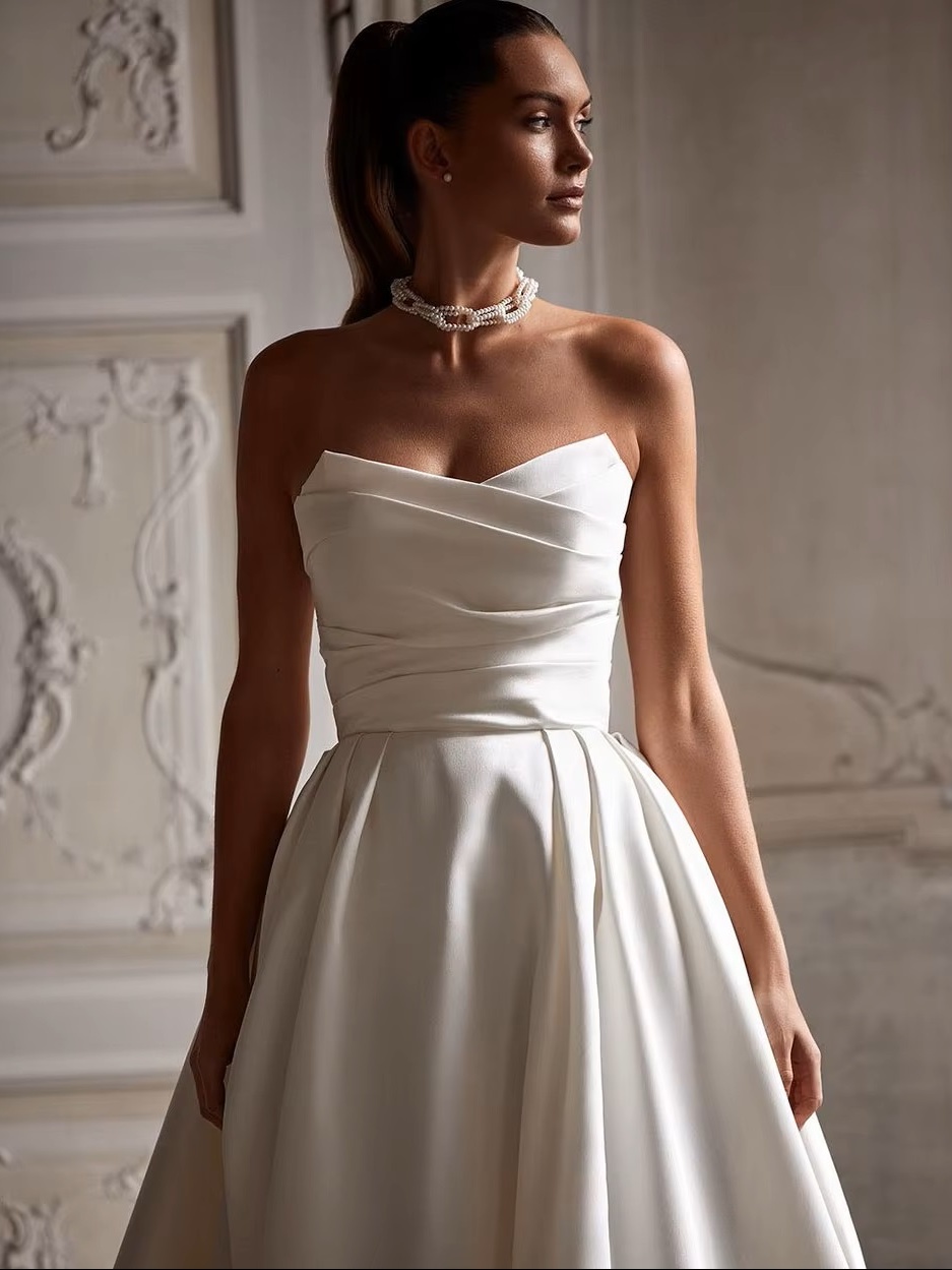 SoDigne Church Simple A Line Wedding Gown For Women Sweetheart Pleats Customized Wedding Dress Long Reception Party Bride Dress 3 SoDigne Church Simple A Line Wedding Gown For Women Sweetheart Pleats Customized Wedding Dress Long Reception Party Bride Dress – Bild 3