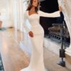 SoDigne 2024 Arabic Mermaid Wedding Dress Dubai Bride Dress Square Neck Long Sleeves Modest Muslim Wedding Gown Evening Dress 5 Afb456b29b33448f38faf468efad24fd16 Cropped