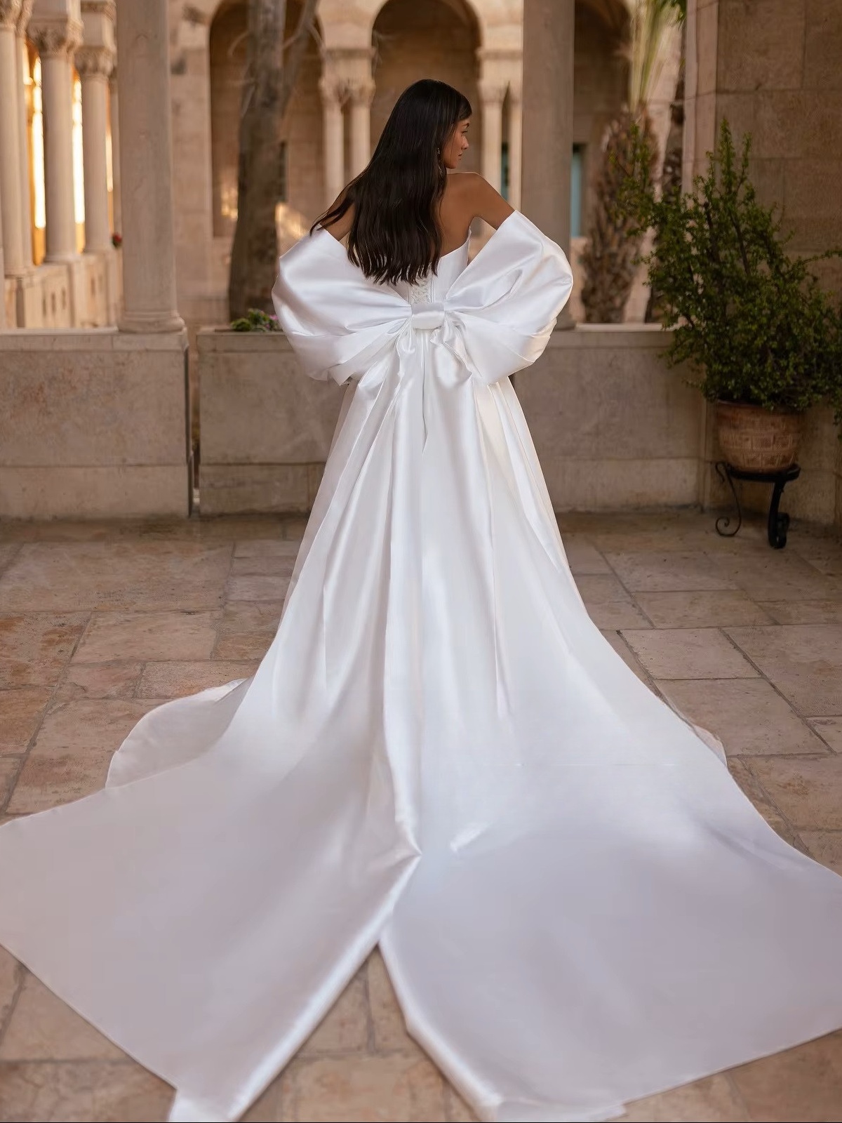 SoDigne A-line Simple Satin Wedding Dresses Sweetheart Sleeveless Bridal Dress Split Wedding Gown Robe De Mairee Customized 2 SoDigne A-line Simple Satin Wedding Dresses Sweetheart Sleeveless Bridal Dress Split Wedding Gown Robe De Mairee Customized – Bild 2