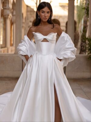 SoDigne A-line Simple Satin Wedding Dresses Sweetheart Sleeveless Bridal Dress Split Wedding Gown Robe De Mairee Customized 7 S2374ca808fb84f2e905514076e36f0288 Cropped