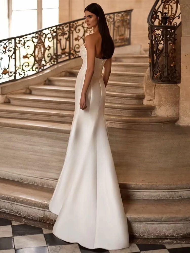 Elegant Appliqued Mermaid Wedding Dresses 2025 Boat-Neck Lace Open Back Sleeveless Bridal Gown Vestidos De Noiva Customized 2 Elegant Appliqued Mermaid Wedding Dresses 2025 Boat-Neck Lace Open Back Sleeveless Bridal Gown Vestidos De Noiva Customized – Bild 2