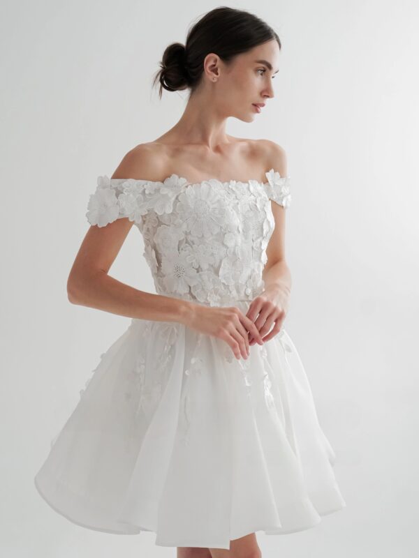 SoDigne A-line Short Wedding Dresses Square Collar Sleeveless Bridal Dress Tulle Princess Wedding Gown 2025 Robe De Mairee – Bild 3
