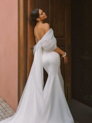 Elegant Sweetheart Mermaid Wedding Dress Women White Off The Shoulder Open Back Bridal Gown Train Vestidos De Novia Customized 7 S5121463b13304d7ba31e72a455d99bb4L Cropped