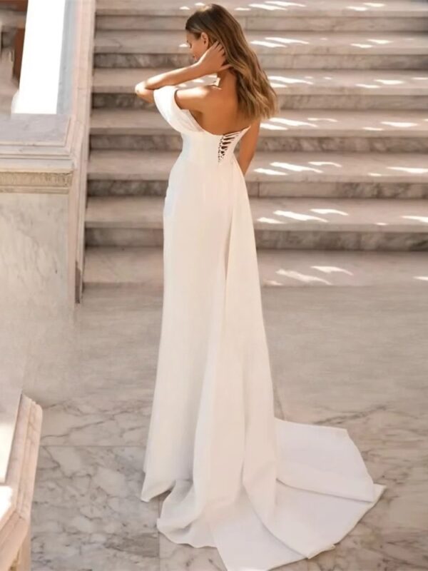 Sexy Mermaid Wedding Dress 2025 Sequined One-Shoulder Sweetheart Split Pleat Open Back Bridal Gowns Vestidos De Noiva Customized – Bild 2