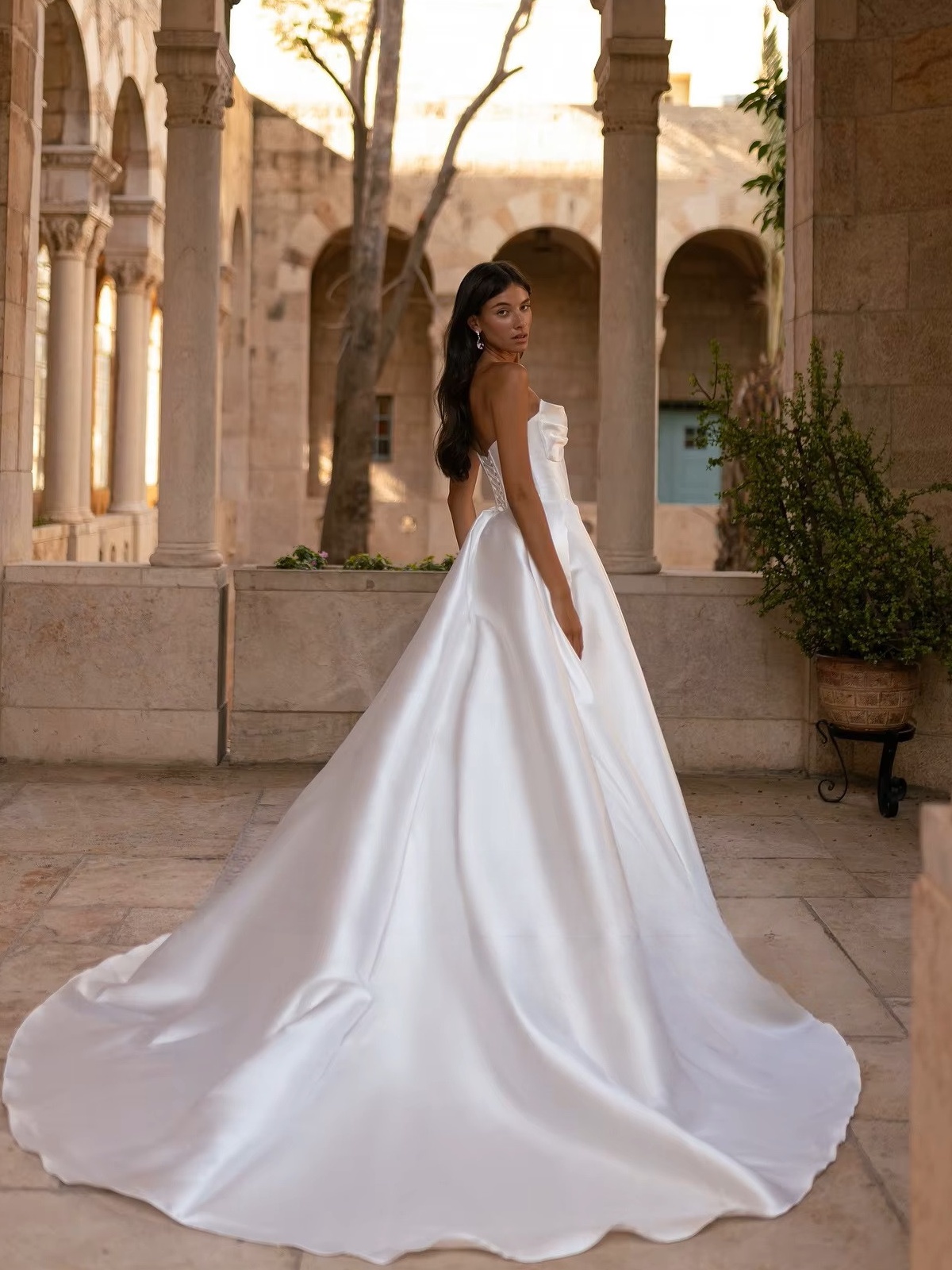 SoDigne A-line Simple Satin Wedding Dresses Sweetheart Sleeveless Bridal Dress Split Wedding Gown Robe De Mairee Customized 3 SoDigne A-line Simple Satin Wedding Dresses Sweetheart Sleeveless Bridal Dress Split Wedding Gown Robe De Mairee Customized – Bild 3