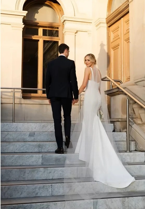 SoDigne Mermaid Simple Satin Wedding Dress Strapless Sleeveless Bride Dresses Beach 2025 Bridal Gowns Robe De Mairee Customized 3 SoDigne Mermaid Simple Satin Wedding Dress Strapless Sleeveless Bride Dresses Beach 2025 Bridal Gowns Robe De Mairee Customized – Bild 3