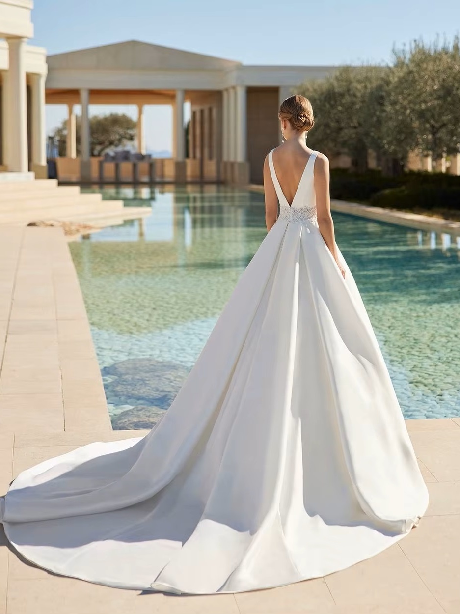 SoDigne Modern Satin Wedding Dresses A-Line Sleeveless Vestido De Noiva Women Bridal Dress Princess Wedding Gowns Customized 2 SoDigne Modern Satin Wedding Dresses A-Line Sleeveless Vestido De Noiva Women Bridal Dress Princess Wedding Gowns Customized – Bild 2