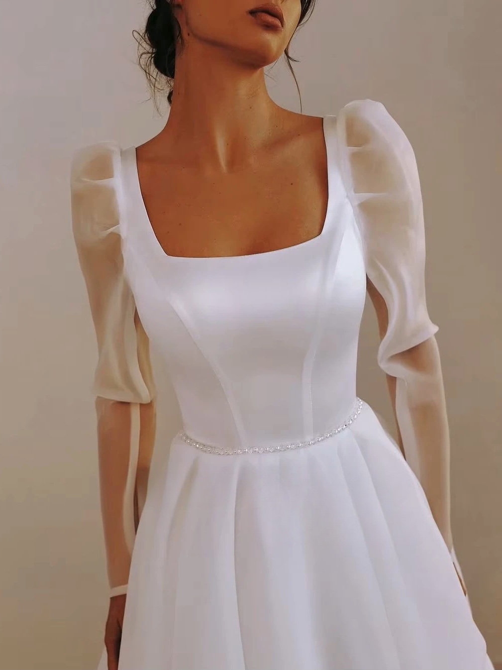 SoDigne A-line Organza Wedding Dresses Square Collar Full Sleeves Bridal Dress Long 2025 Wedding Gown Robe De Mairee Customized 3 SoDigne A-line Organza Wedding Dresses Square Collar Full Sleeves Bridal Dress Long 2025 Wedding Gown Robe De Mairee Customized – Bild 3