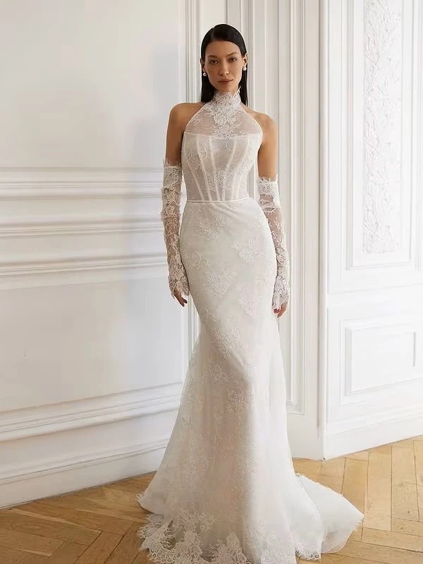 SoDigne Mermaid Lace Bride Dresses Sleeveless Detachable Sleeves Wedding Dress Long Bridal Gowns Robe De Mairee Customized 1 SoDigne Mermaid Lace Bride Dresses Sleeveless Detachable Sleeves Wedding Dress Long Bridal Gowns Robe De Mairee Customized