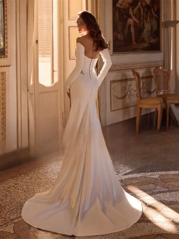 BIGDAY Long Sleeves Beading Mermaid Wedding Dress 2025 Sweetheart Split Pleat Open Back Bridal Gown Vestidos De Noiva Customized – Bild 2