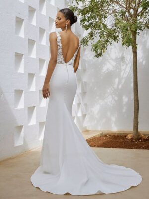SoDigne Mermaid Wedding Dresses Satin Lace Appliques V-neck Sleeveless Bridal Dress 2024 Bride Gown Long vestidos de novia 3 S858e4739ecee44a4a69f54e3b66014e06 Cropped 1