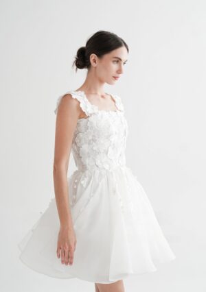 SoDigne A-line Short Wedding Dresses Square Collar Sleeveless Bridal Dress Tulle Princess Wedding Gown 2025 Robe De Mairee