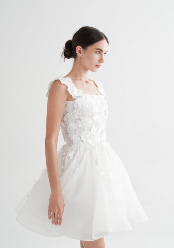 SoDigne A-line Short Wedding Dresses Square Collar Sleeveless Bridal Dress Tulle Princess Wedding Gown 2025 Robe De Mairee