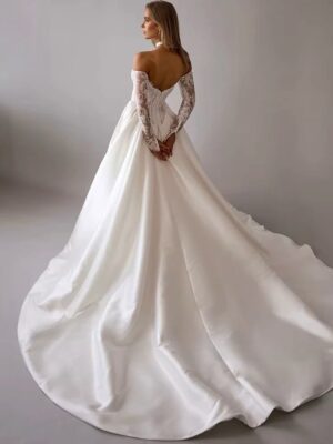 LORIE Vintage Lace Wedding Dress A-Line Off Shoulder Applique Long Sleeve Bridal Gown Princess Slit Corset Bride Gown Customized 3 Sc27da75786eb4e82acb70ebe20a7e933P Cropped