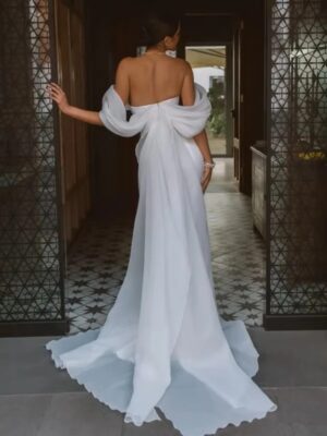 Elegant Sweetheart Mermaid Wedding Dress Women White Off The Shoulder Open Back Bridal Gown Train Vestidos De Novia Customized 5 Sdc96258594b74b51a4eeb46c35e543944 Cropped