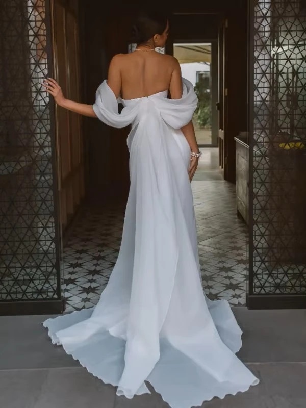Elegant Sweetheart Mermaid Wedding Dress Women White Off The Shoulder Open Back Bridal Gown Train Vestidos De Novia Customized 2 Elegant Sweetheart Mermaid Wedding Dress Women White Off The Shoulder Open Back Bridal Gown Train Vestidos De Novia Customized – Bild 2
