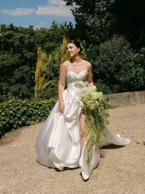 SoDigne A-line Satin Wedding Dresses Sweetheart Sleeveless Ruched Bridal Dress Split Wedding Gown Robe De Mairee Customized 5 Sde406b7ba02b4a3396f72f5ad13a15344 Cropped