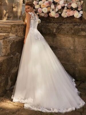 SoDigne Boho Wedding Dresses O-neck Sleeveless A-line Tulle Sleeveless Bridal Dress Long Bride Gown vestidos de novia  3 Sf5a2879bd5e144eebd674aac546c328dU Cropped