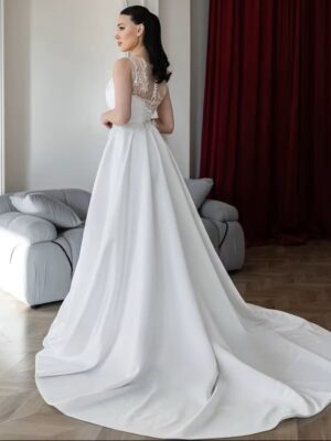 SoDigne A-line Satin Appliques Bride Dresses O-neck Sleeveless Wedding Dress Long Bridal Gowns vestidos de novia Customized 5 Sfcc6ab124a98453cac4f1183a2b84a0eq Cropped